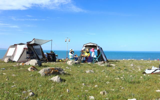The sky is blue. RV Lifestyle Experts